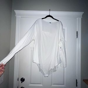 Old Navy, 4X, Square Neck, White Bodysuit.